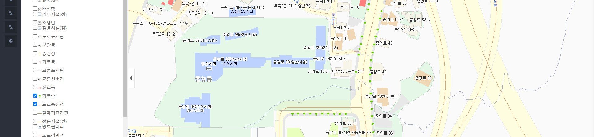GIS 행정정보시스템 화면